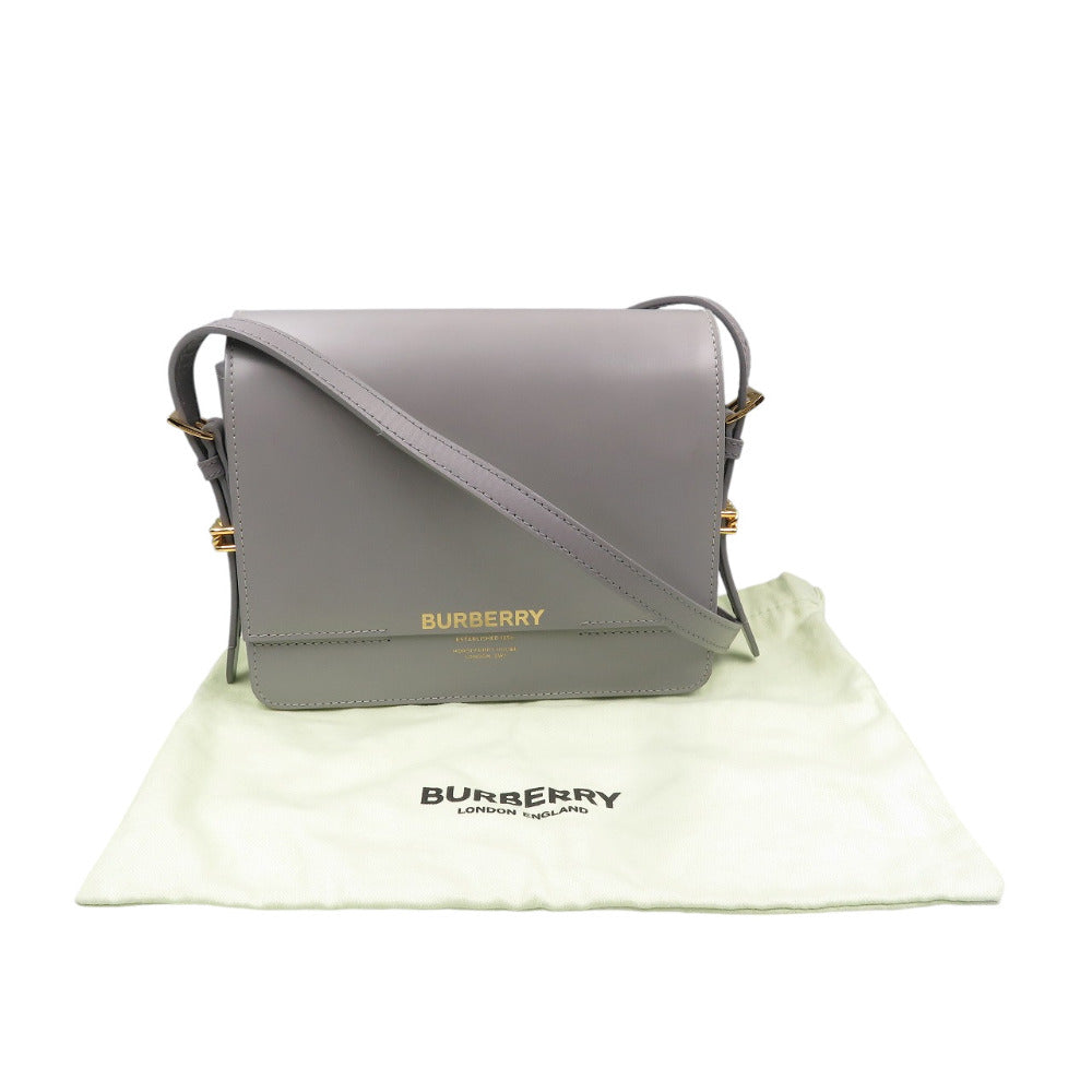 Burberry Shoulder Bag Women Leather Gray