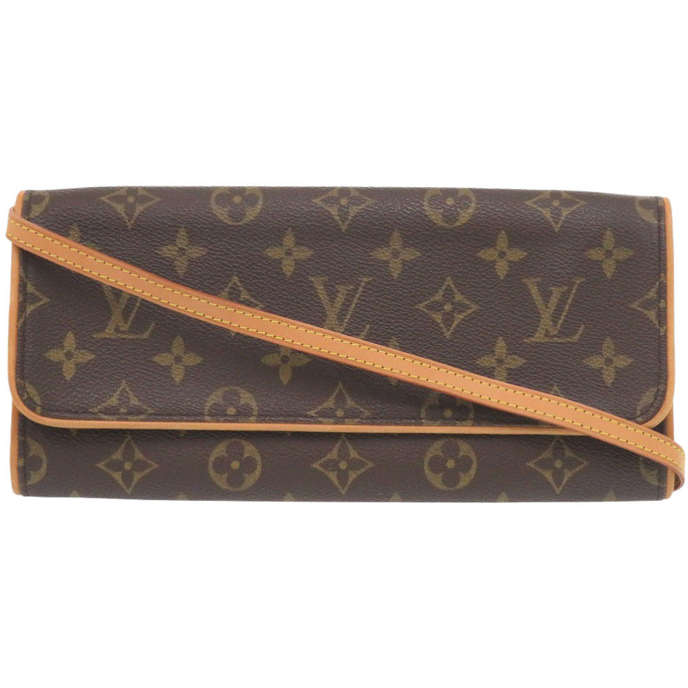 Louis Vuitton M51852 Pochette Twin GM Monogram Canvas Brown Shoulder Bag 7D0684Sb5K1