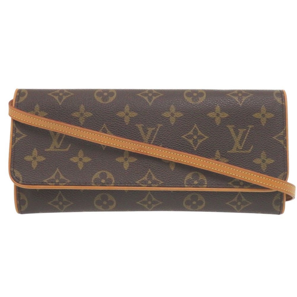 Louis Vuitton M51852 Pochette Twin GM Monogram Canvas Brown Shoulder Bag 7D0733Sg5K1