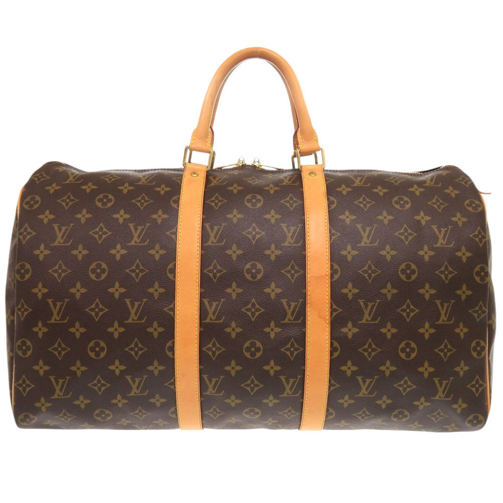 Louis Vuitton Boston Duffel M41426 Keepall 50 Monogram Canvas Brown Travel Bag 11