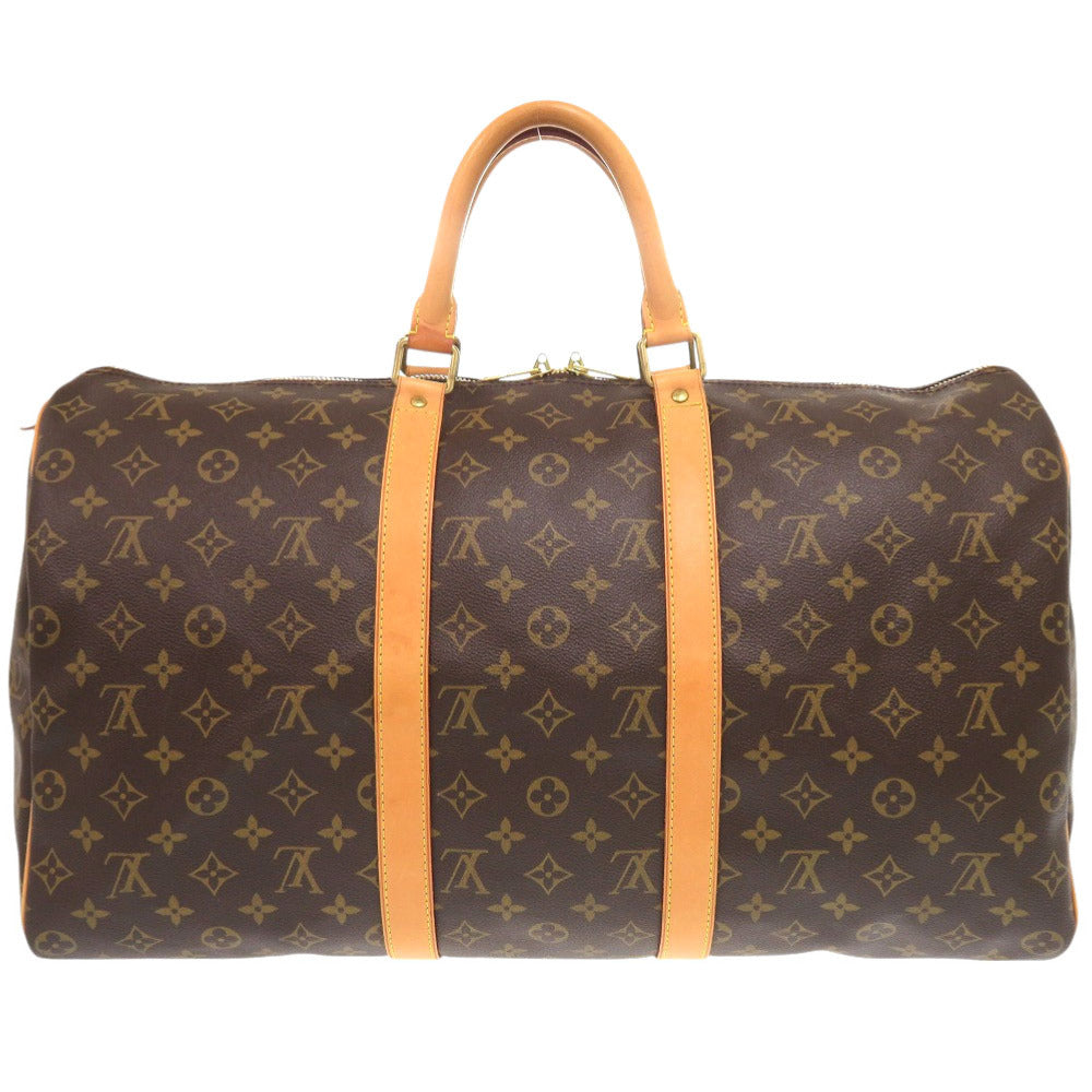 Louis Vuitton Boston Duffel M41426 Keepall 50 Monogram Canvas Brown Travel Bag 11