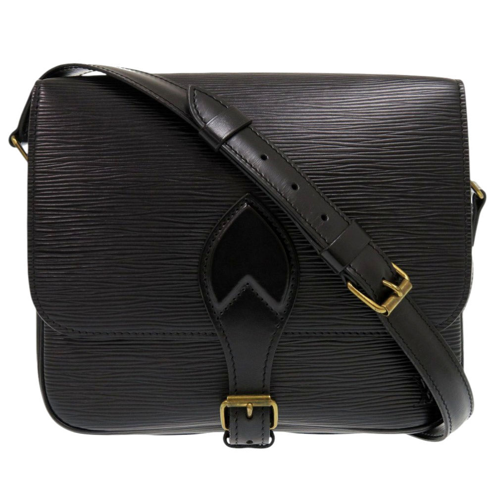 Louis Vuitton M52242 Epi Noir Epi Cartouchiere Leather Shoulder Bag