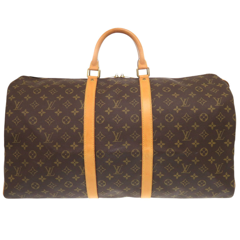 Louis Vuitton Boston Duffel M41424 Keepall 55 Monogram Canvas Brown Travel Bag 8