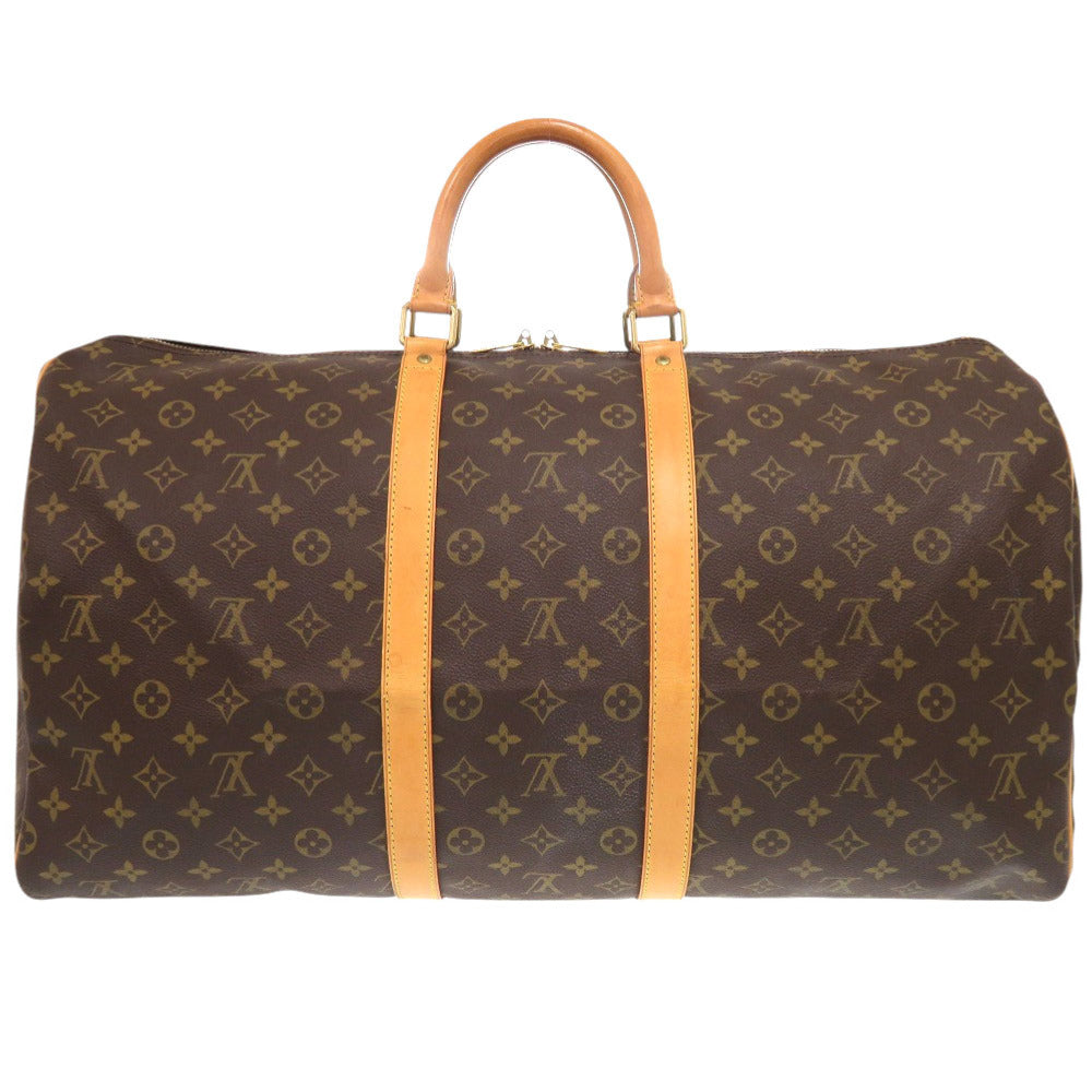Louis Vuitton Boston Duffel M41424 Keepall 55 Monogram Canvas Brown Travel Bag 8
