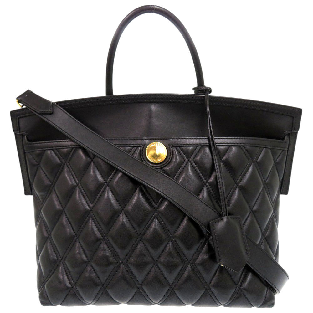 Burberry 2Way Women Handbag Leather Black Travel Bag