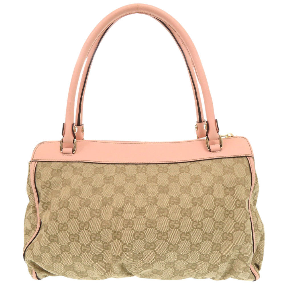 Gucci GG Abbey Leather Canvas Beige Handbag