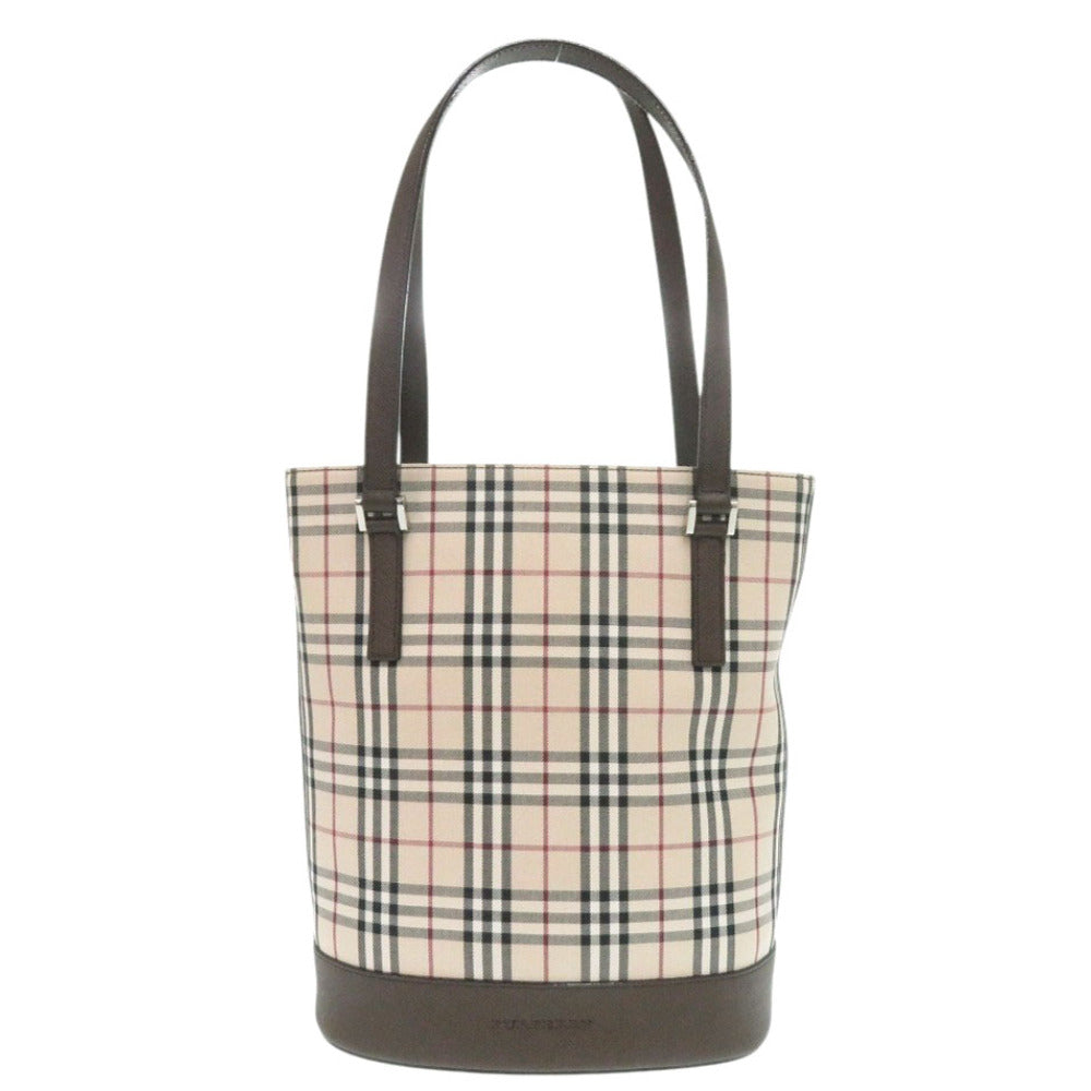 Burberry Tote Bag Cotton Nova Check Women Beige