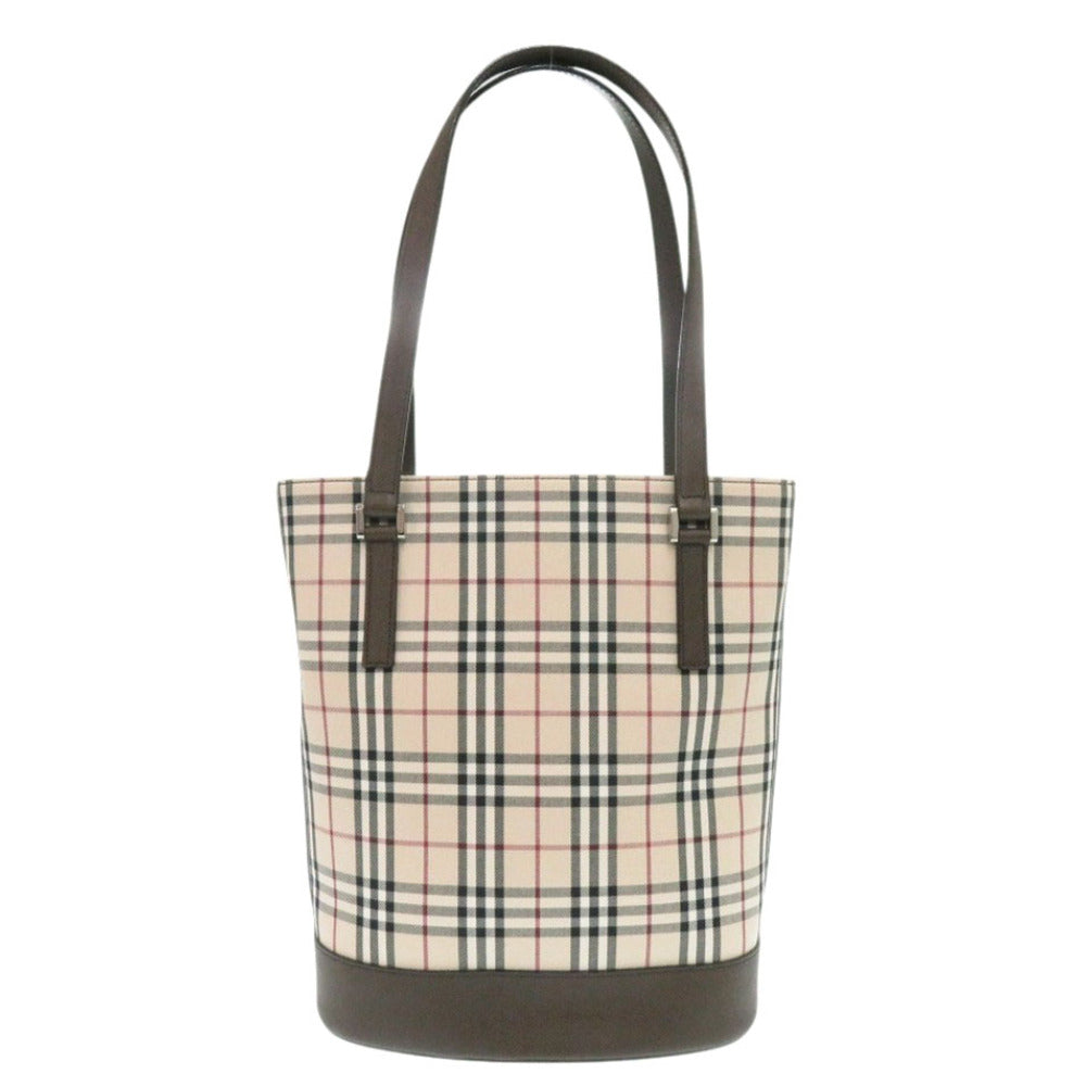 Burberry Tote Bag Cotton Nova Check Women Beige
