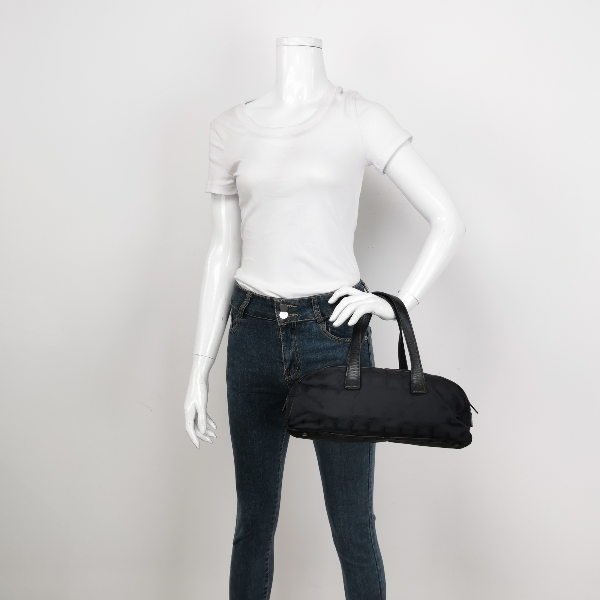 Chanel Line Boston Bowling - Fabric Black Travel Bag