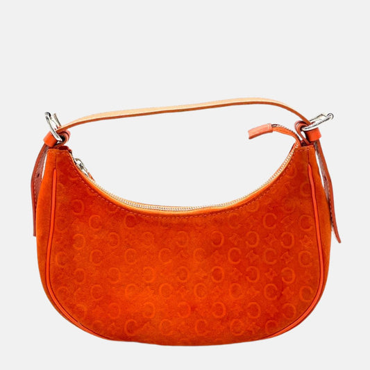 Celine Ava Hobo Orange Shoulder Bag Leather Suede