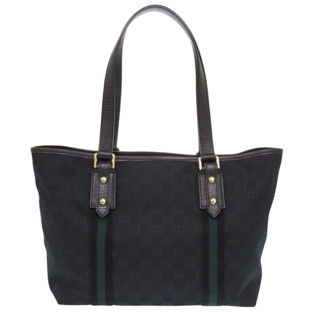 Gucci GG Sherry line Canvas Black Tote Bag