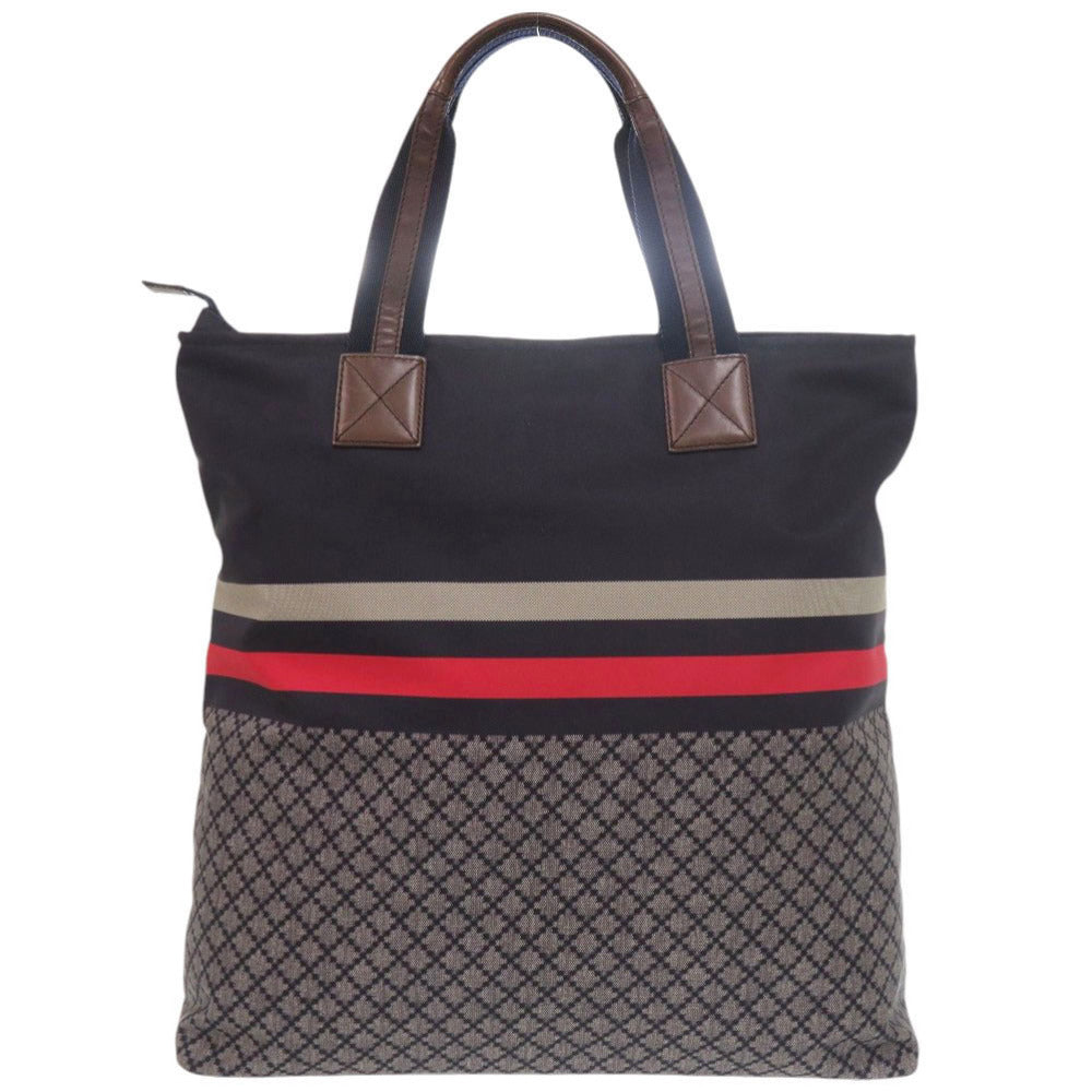 Gucci Diamante Leather Nylon Navy Tote Bag