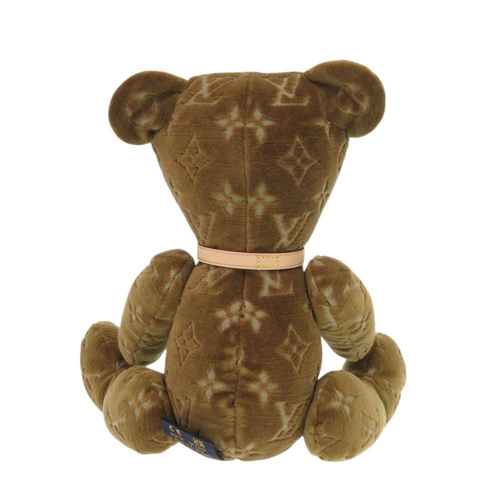 Louis Vuitton Plush Doll Doudou Teddy Bear Monogram Leather Brown Handbag