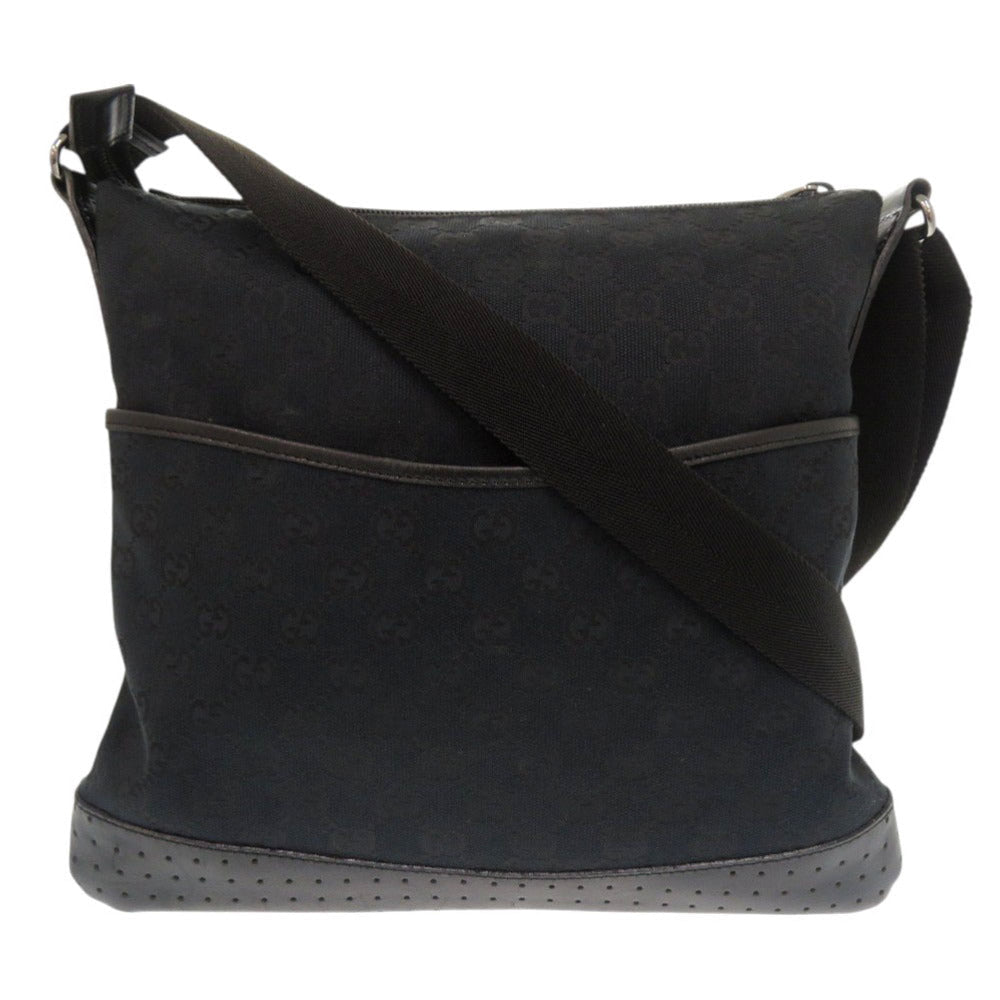 Gucci GG Leather Canvas Black Shoulder Bag 7F1543Ae5M31