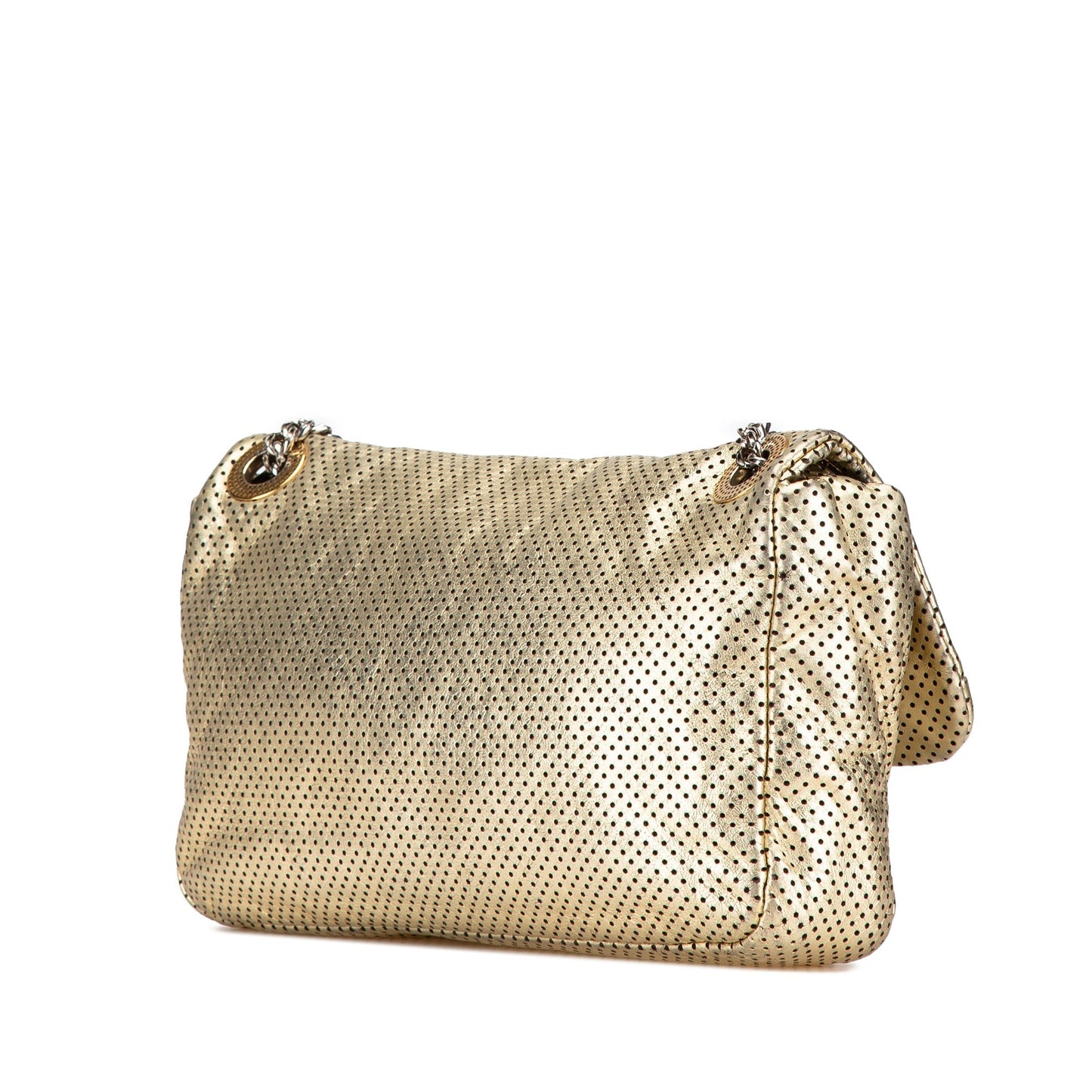 Gold Chanel Medium Perforated Calfskin Reissue Drill Flap Shoulder Bag
