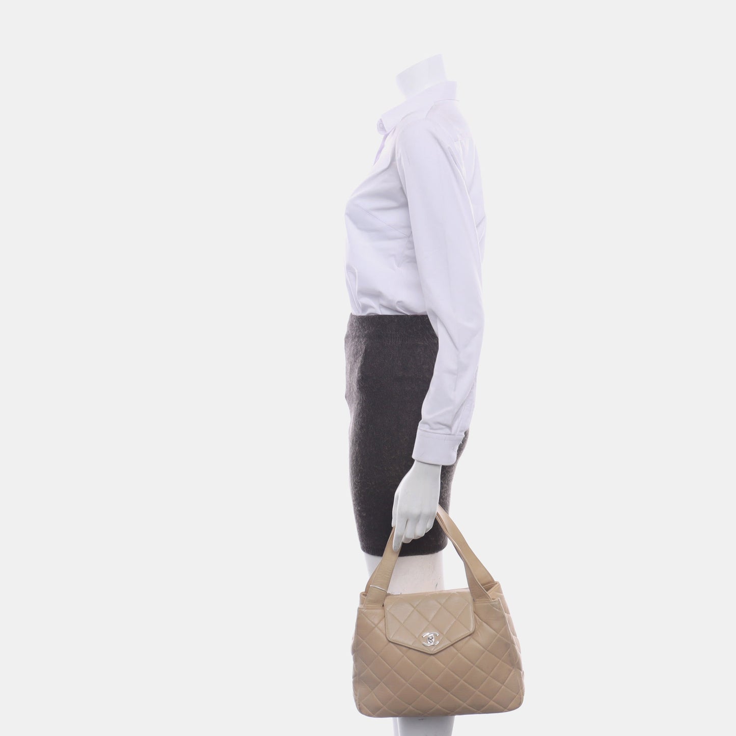 Chanel Kelly Top Handle Lambskin Beige Leather Handbag