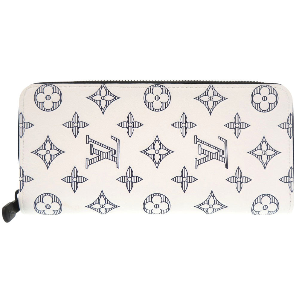 Louis Vuitton Long Purse M83381 shadow Zippy Monogram Leather White Wallet Case 7G0308Lz5D1