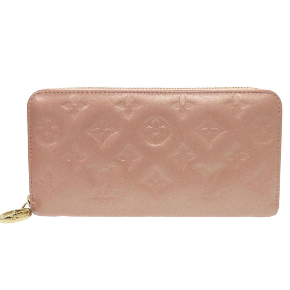 Louis Vuitton Long Purse M81708 Rose emboss Monogram Lambskin Gold Wallet Case