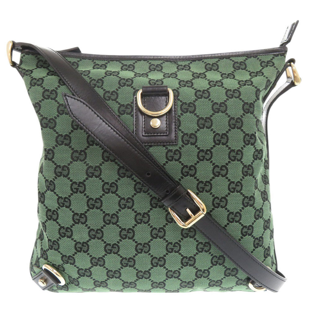 Gucci GG , Abbey Leather Canvas Green Shoulder Bag