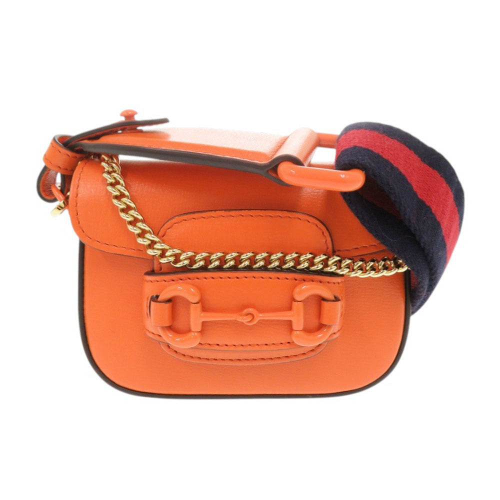 Gucci Horsebit Leather Orange Shoulder Bag