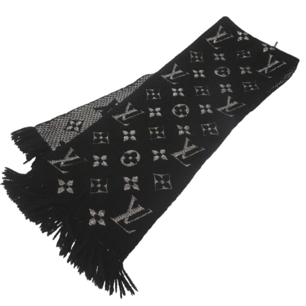Louis Vuitton Scarf M75833 Escalp Mania Wool Black Logo Apparel