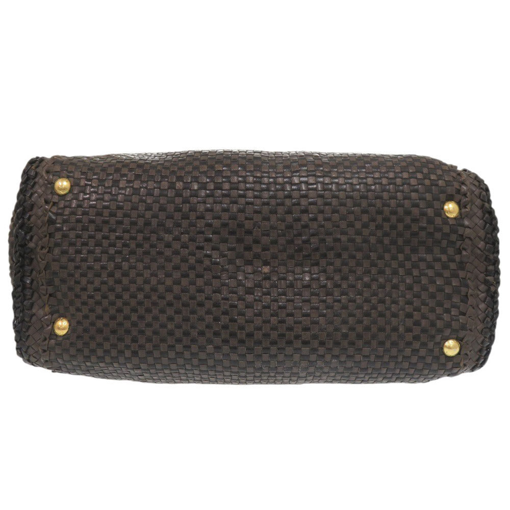 Shoulder Bag Madras Leather Brown