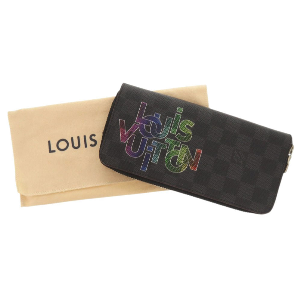 Louis Vuitton Long Purse N60306 Damier Grafitto Canvas Gray Wallet Case