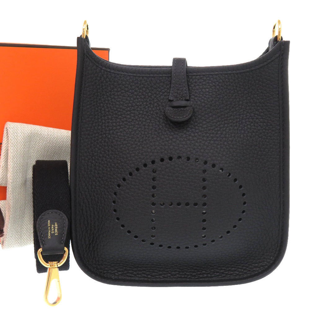 Hermes Shoulder Bag Taurillon Clemence Evelyn Tpm Amazone Short Black