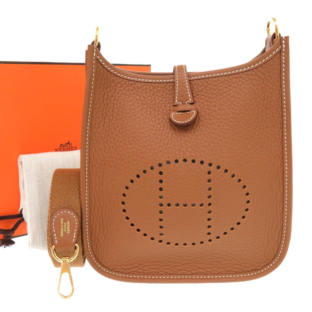Hermes Shoulder Bag Taurillon Clemence Evelyn Tpm Amazone Gold 7G1518Egg6Z