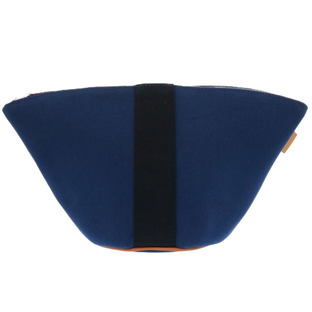 Pouch , Cotton Indigo Palmir Trapezoid Pouch Canvas Blue Travel Bag