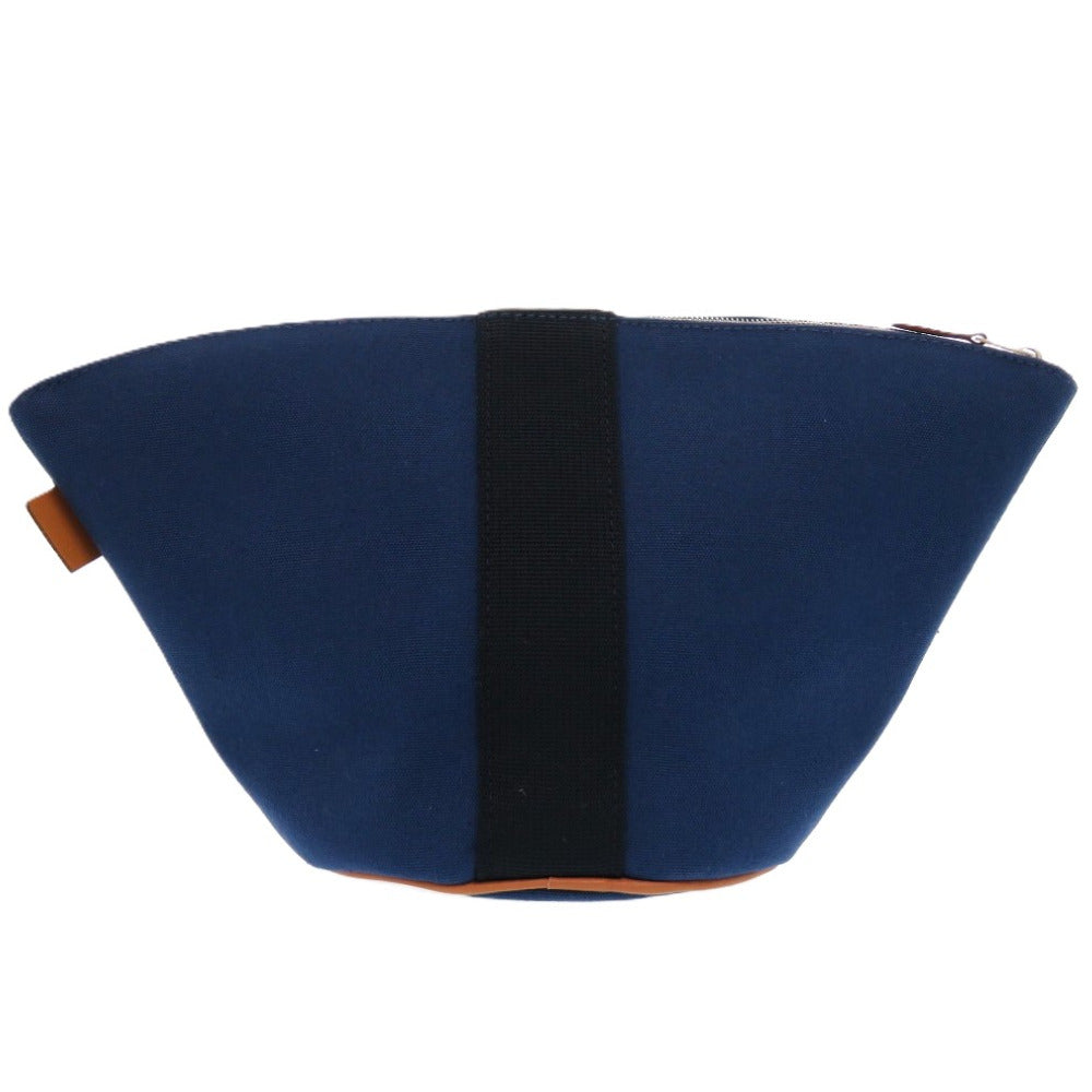 Pouch , Cotton Indigo Palmir Trapezoid Pouch Canvas Blue Travel Bag