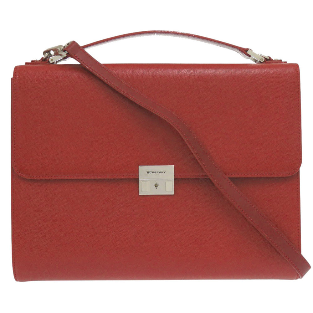 Burberry Business Bag Leather Red Travel Bag