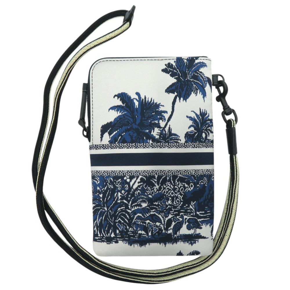 Dior Christian Pouch Handbag Nylon Blue Travel Bag