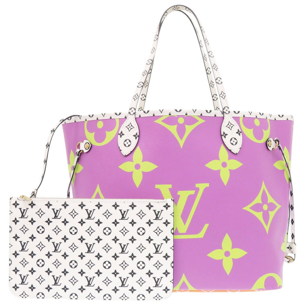 Louis Vuitton M44588 Neverfull MM Monogram Canvas Pink Tote Bag