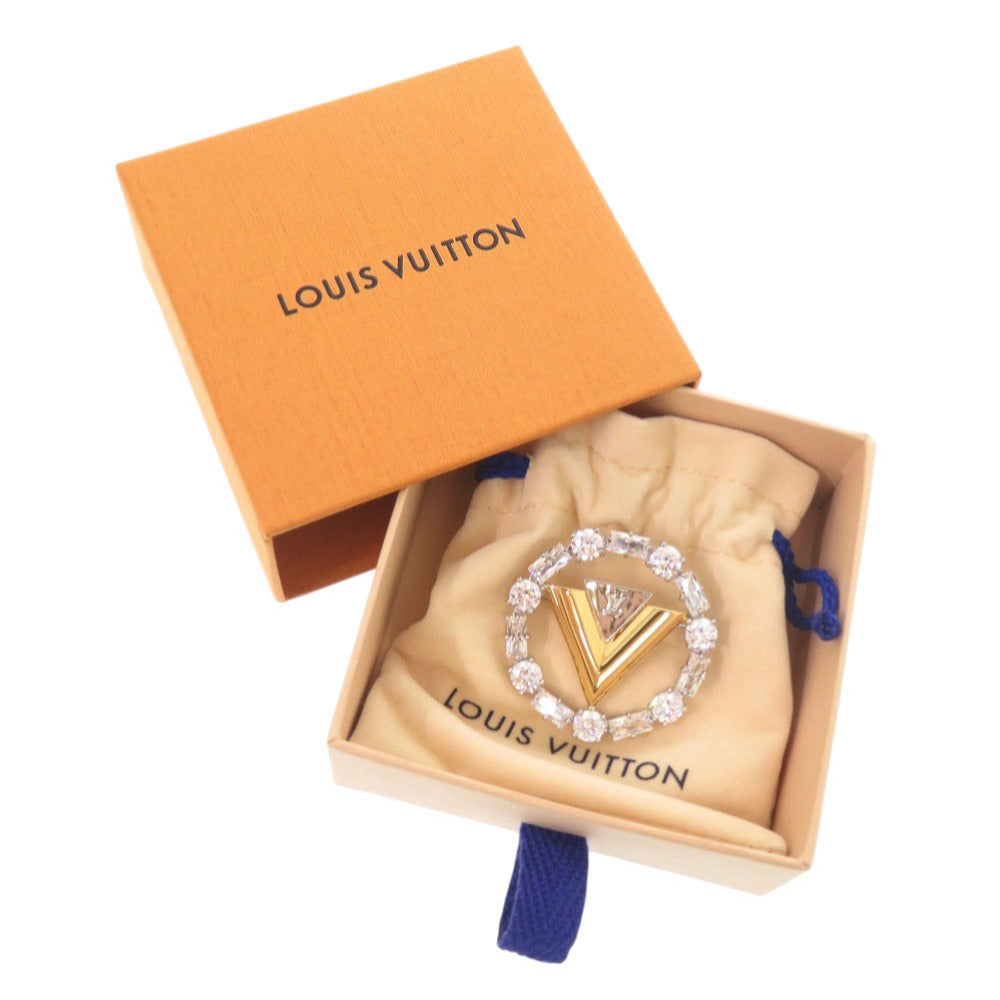 Louis Vuitton Brooch M02263 Rhinestone Brooch V Silver Handbag