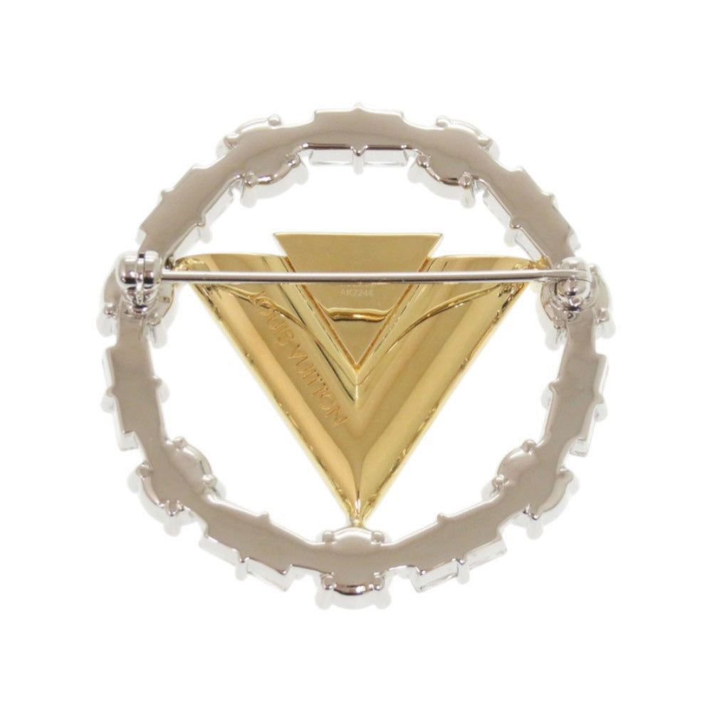 Louis Vuitton Brooch M02263 Rhinestone Brooch V Silver Handbag