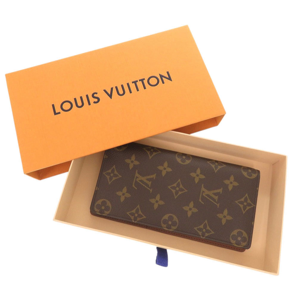 Louis Vuitton Long Purse M60252 Portefeuille Columbus Monogram Canvas Brown Wallet Case