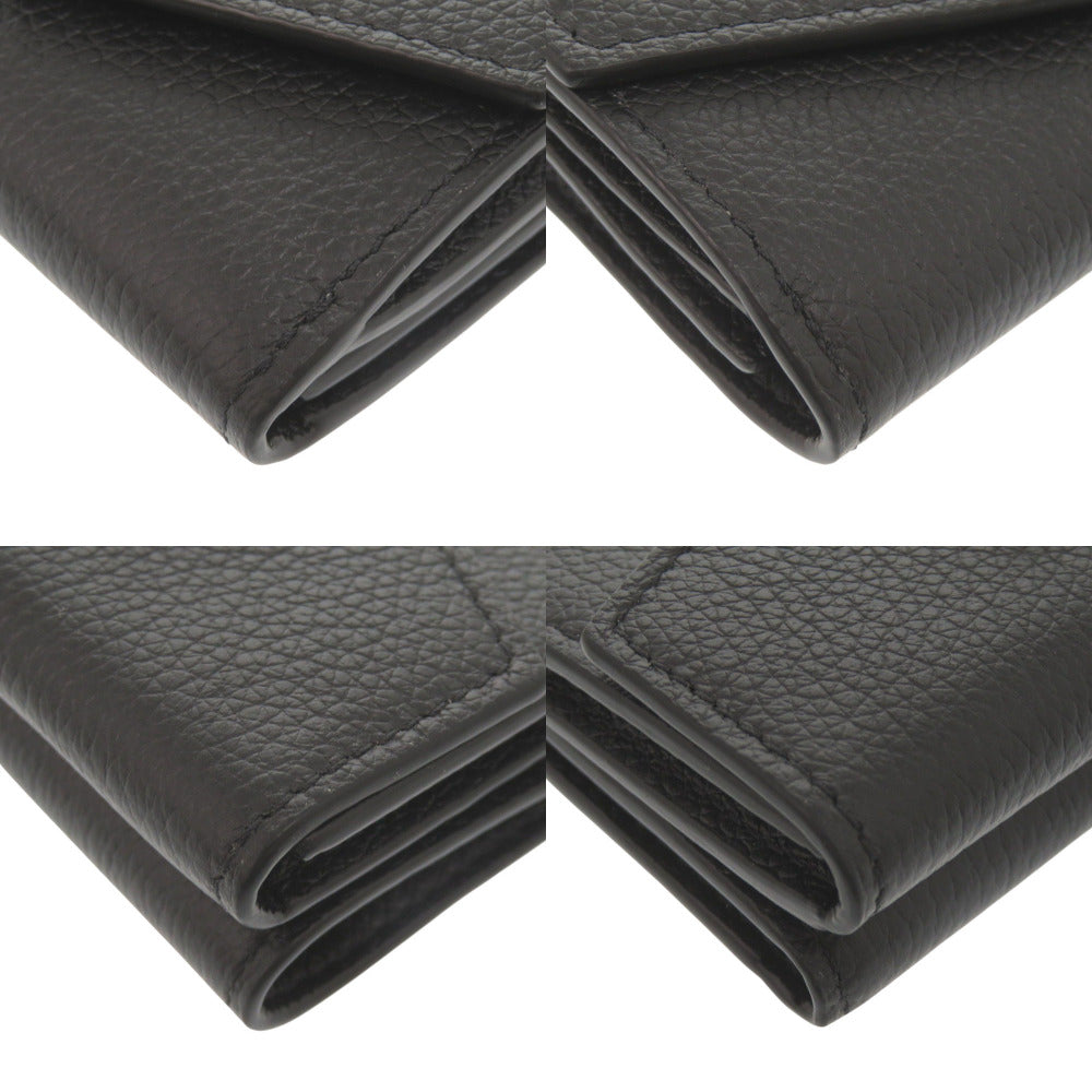 Louis Vuitton Tri-fold M63921 Noir Portefeuille Rock Calfskin Mini Wallet Case