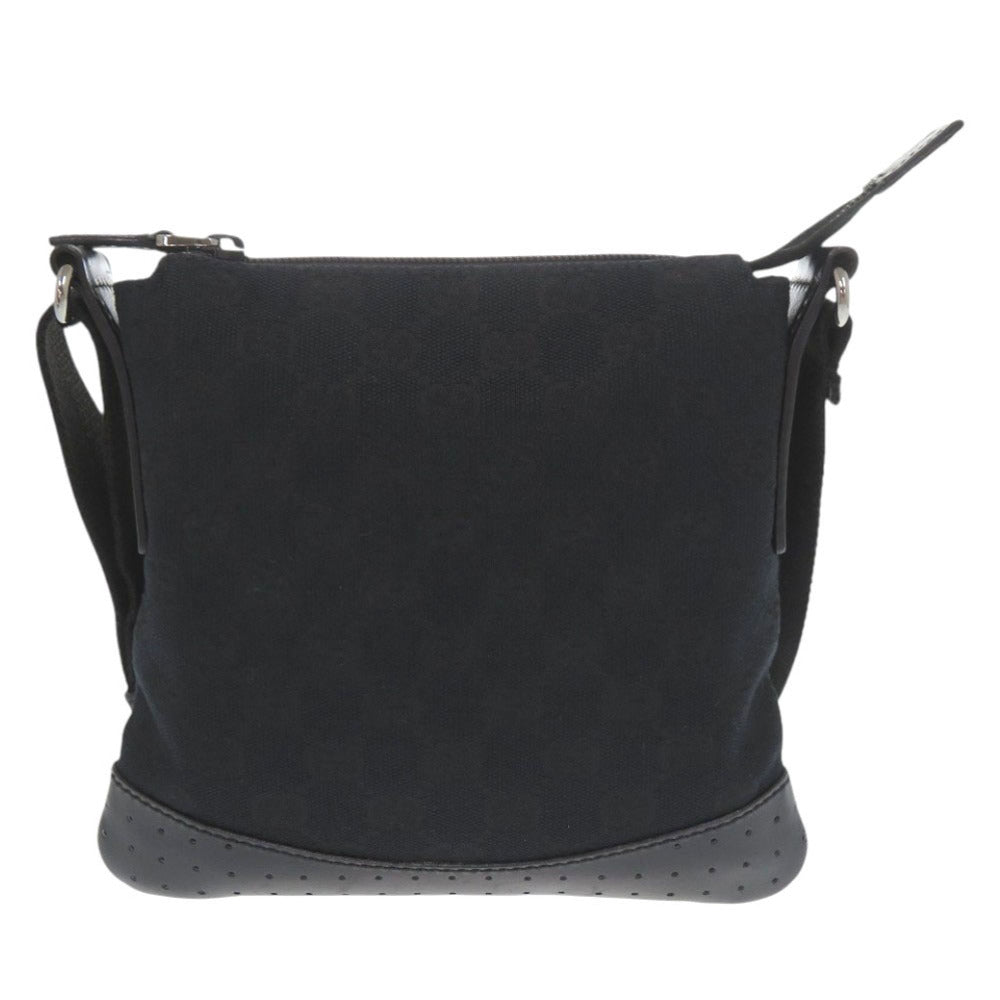 Gucci GG Leather Canvas Black Shoulder Bag 2