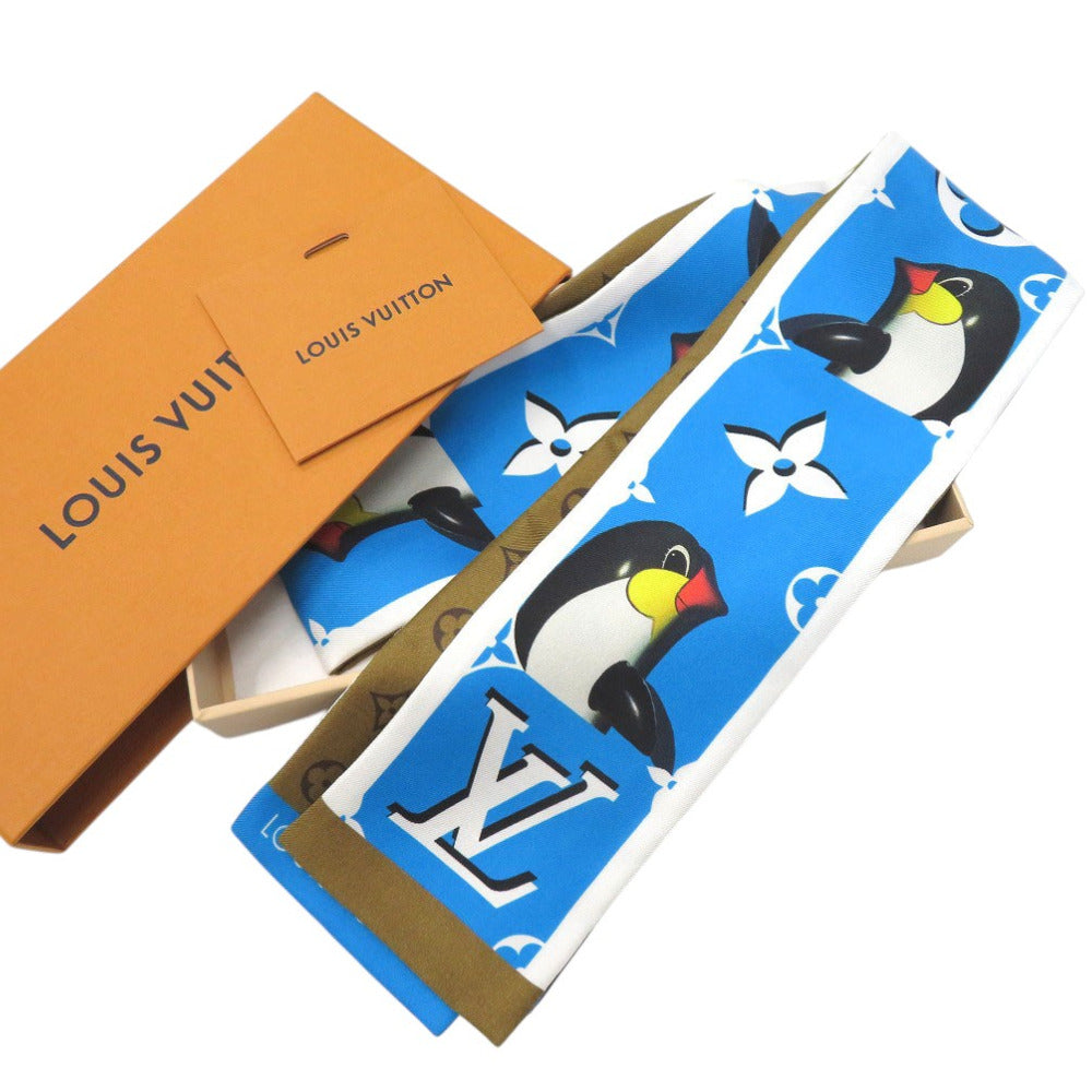 Louis Vuitton scarf M90758 silk Bando Animogram Blue