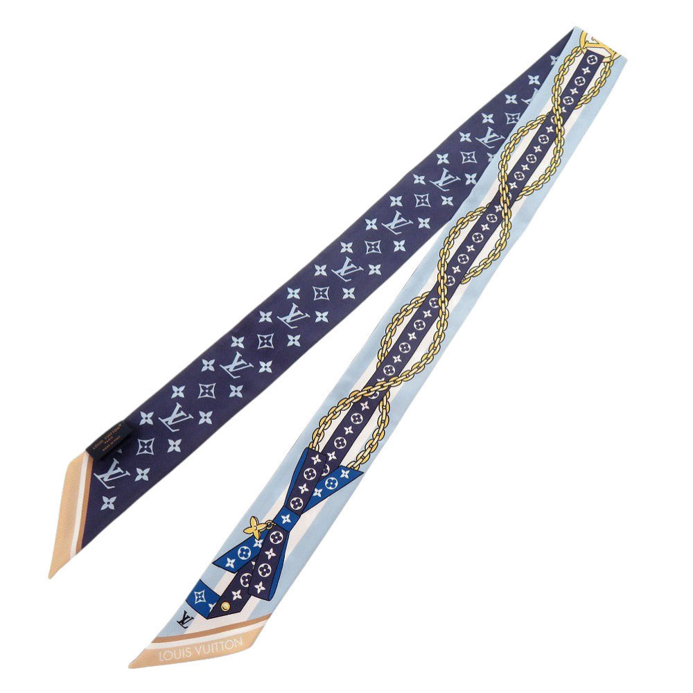 Louis Vuitton scarf M96174 silk Bandeau BB Blue