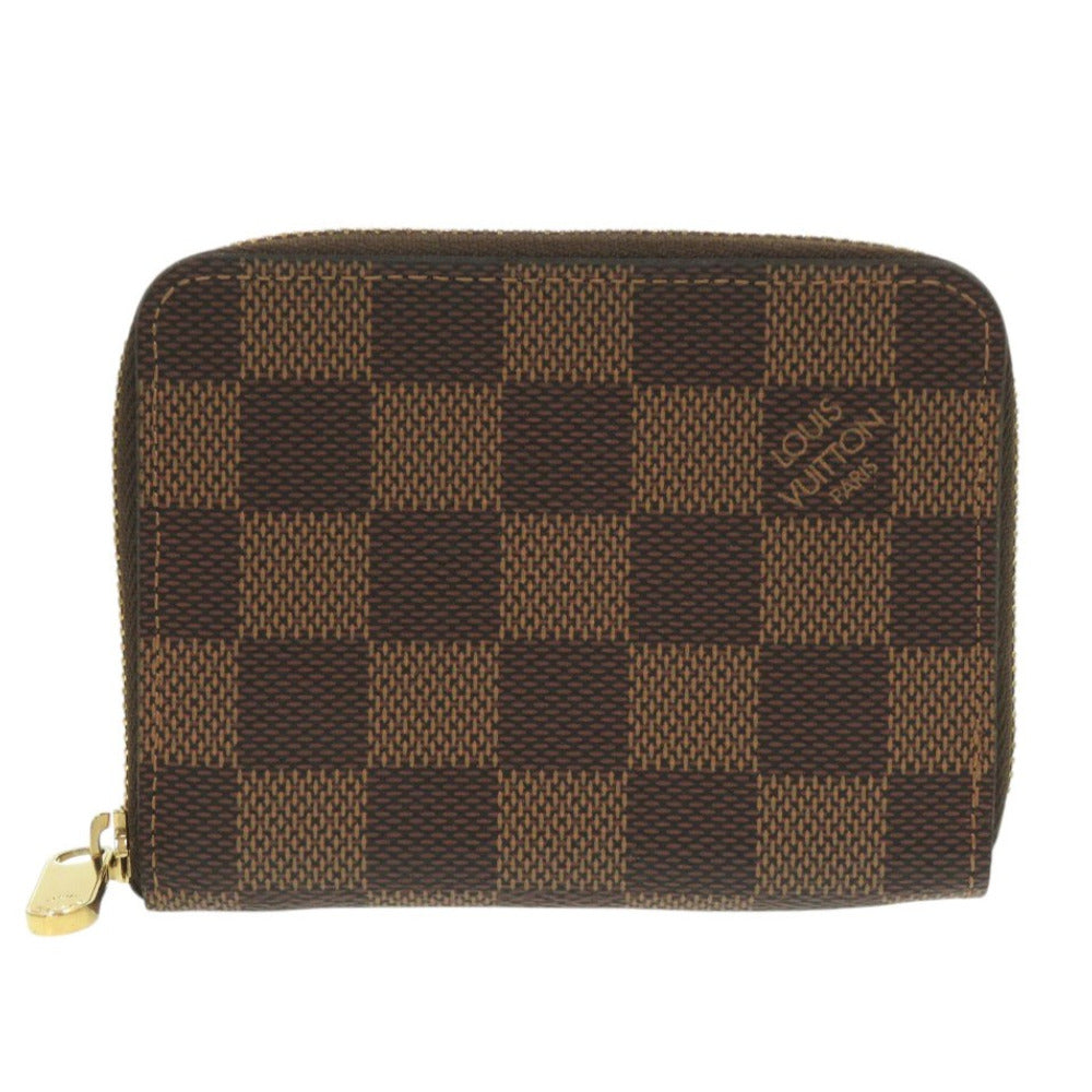 Louis Vuitton Coin N63070 Damier Zippy Canvas Brown Wallet Case