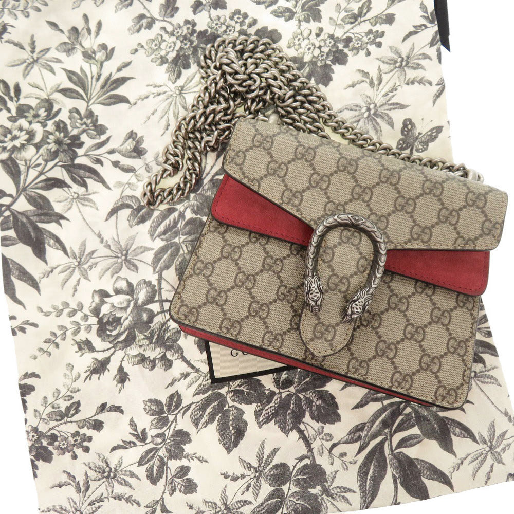 Gucci GG Supreme, Dionysus Suede Beige Shoulder Bag