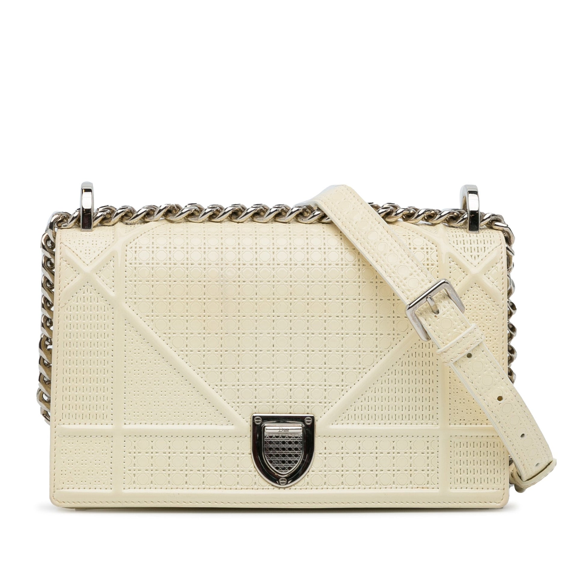 Dior Handbag ama Crossbody Bag 2 Patent White Medium