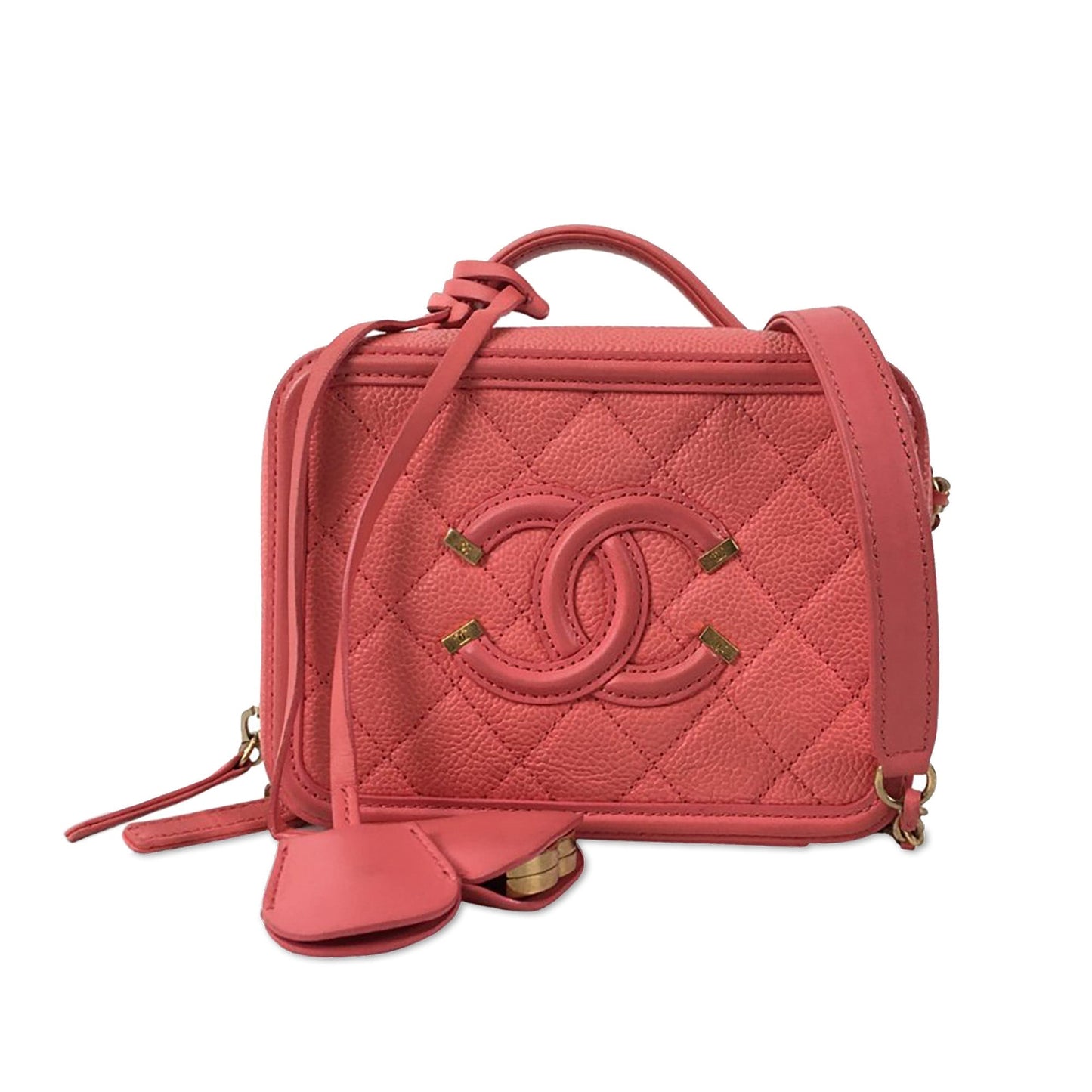 CHANEL Small Caviar CC Filigree Vanity Bag