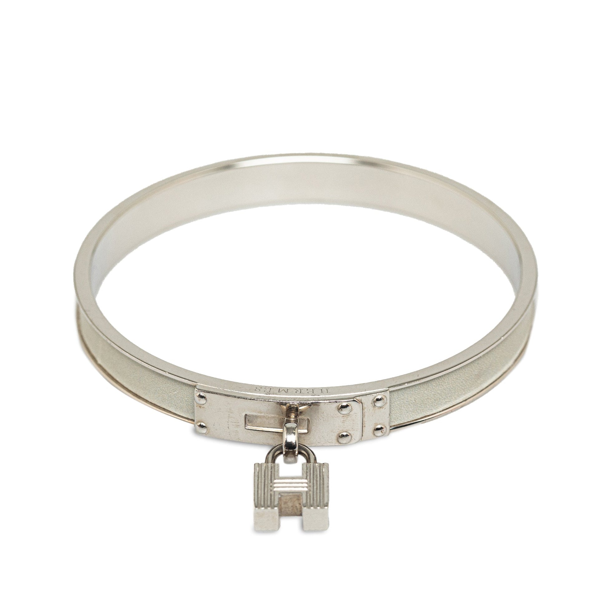 Gray Louis Vuitton Kelly H Lock Bangle Costume Bracelet