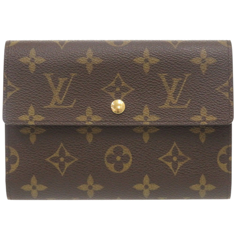 Louis Vuitton Tri-fold M61202 Porte Tresor Etui Monogram Canvas Brown Wallet Case