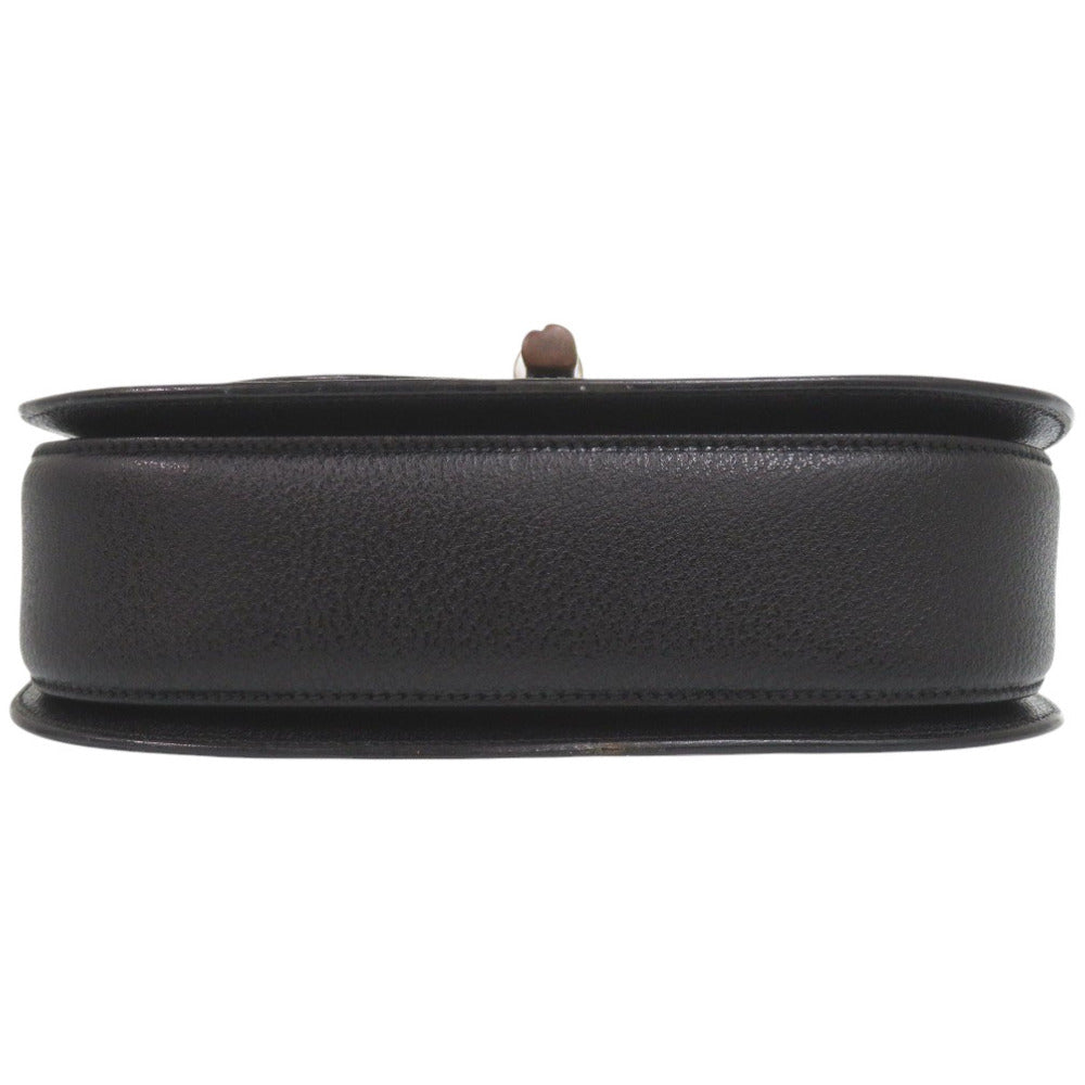 Gucci 000 2WAY Bamboo Leather Black Handbag