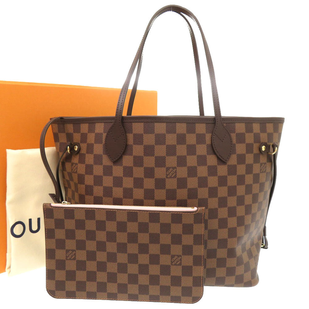 Louis Vuitton N40598 Damier Azur Rose valerine Canvas Neverfull Tote Bag