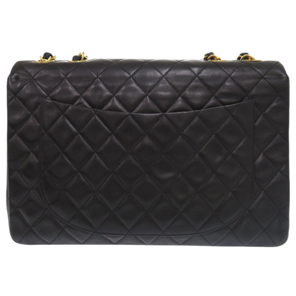 Chanel lambskin Deca Matelasse 34 COCO Mark Black Shoulder Bag
